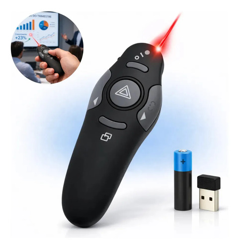Controle sem fio para passar slides, com apontador laser