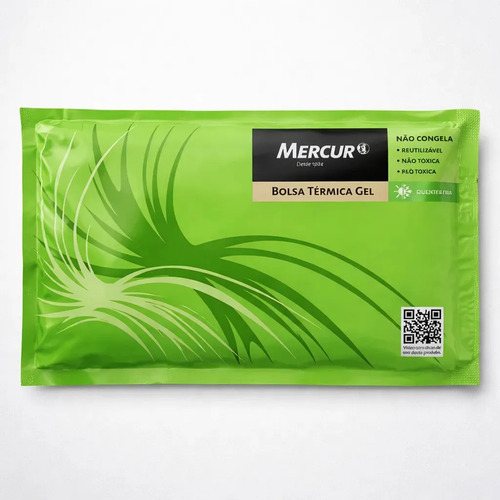 Bolsa térmica de gel verde, retangular, com estampa de ondas claras