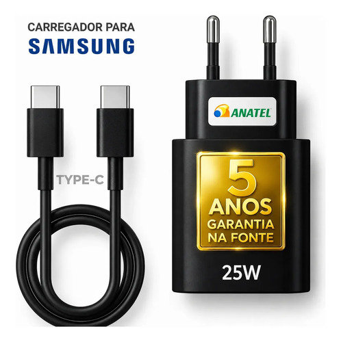 Carregador de parede USB-C com cabo