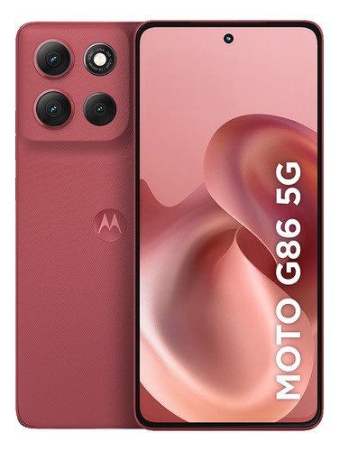 Smartphone Motorola Moto G86 vermelho, frente e verso