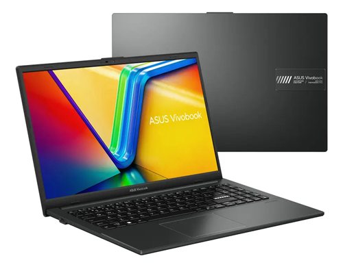 Notebook ASUS VivoBook Go 15 preto, aberto