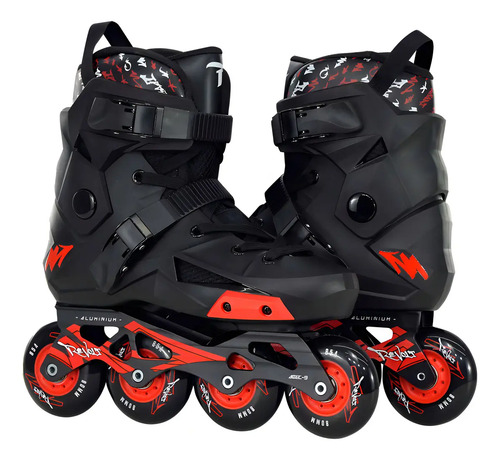Par de patins em linha pretos