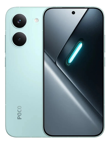 Smartphone Xiaomi Poco X8 Pro verde, frente e verso