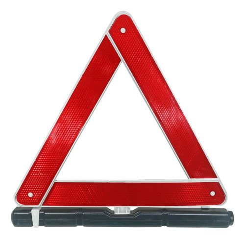 Triângulo de sinalização vermelho refletivo, com base de apoio